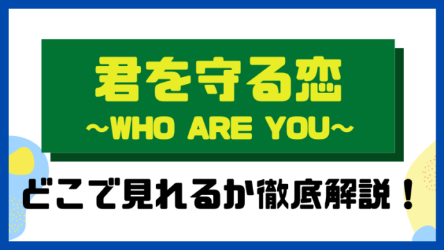 君を守る恋-Who Are You-