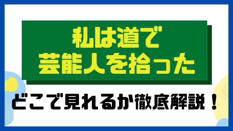 私は道で芸能人を拾った