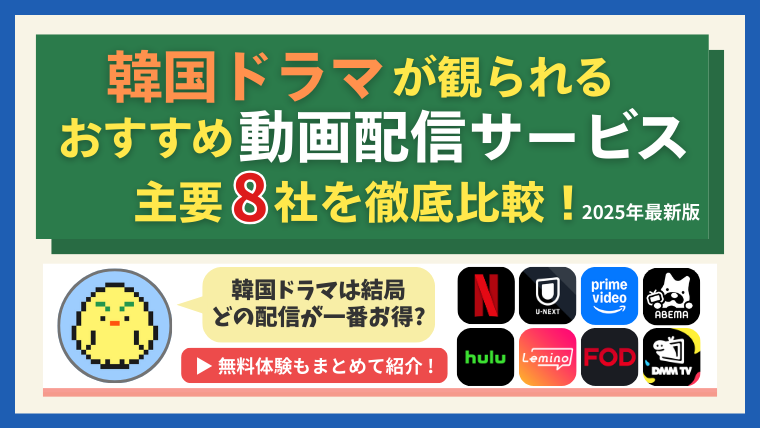 韓国ドラマが観られるおすすめ動画配信サービス比較