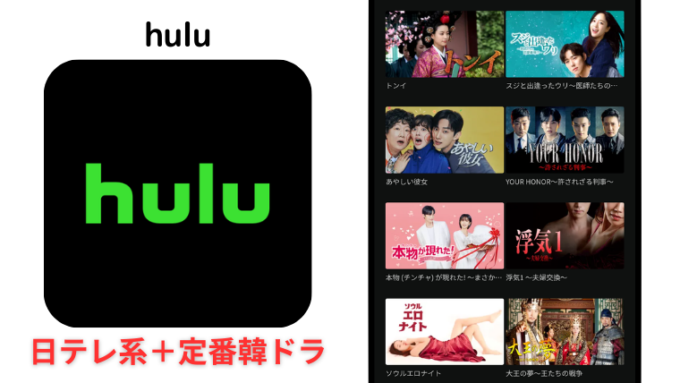 Hulu(フールー)は安定の定番サービス!日テレ系で韓ドラも意外と豊富